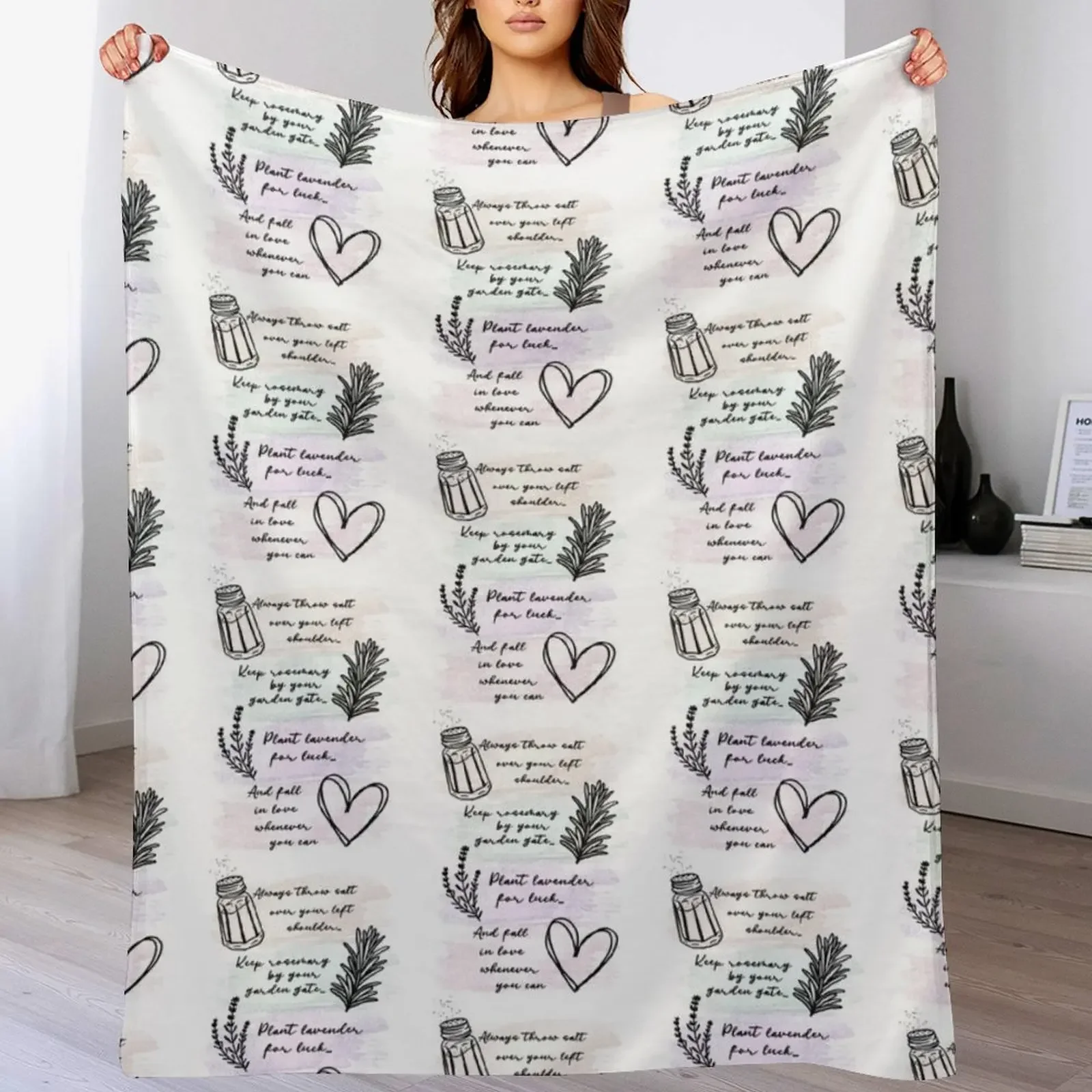 

Always Throw Spilled Salt Practical Magic Inspirit Quote Throw Blanket Year Round Soft Comfortable Blanket for Home