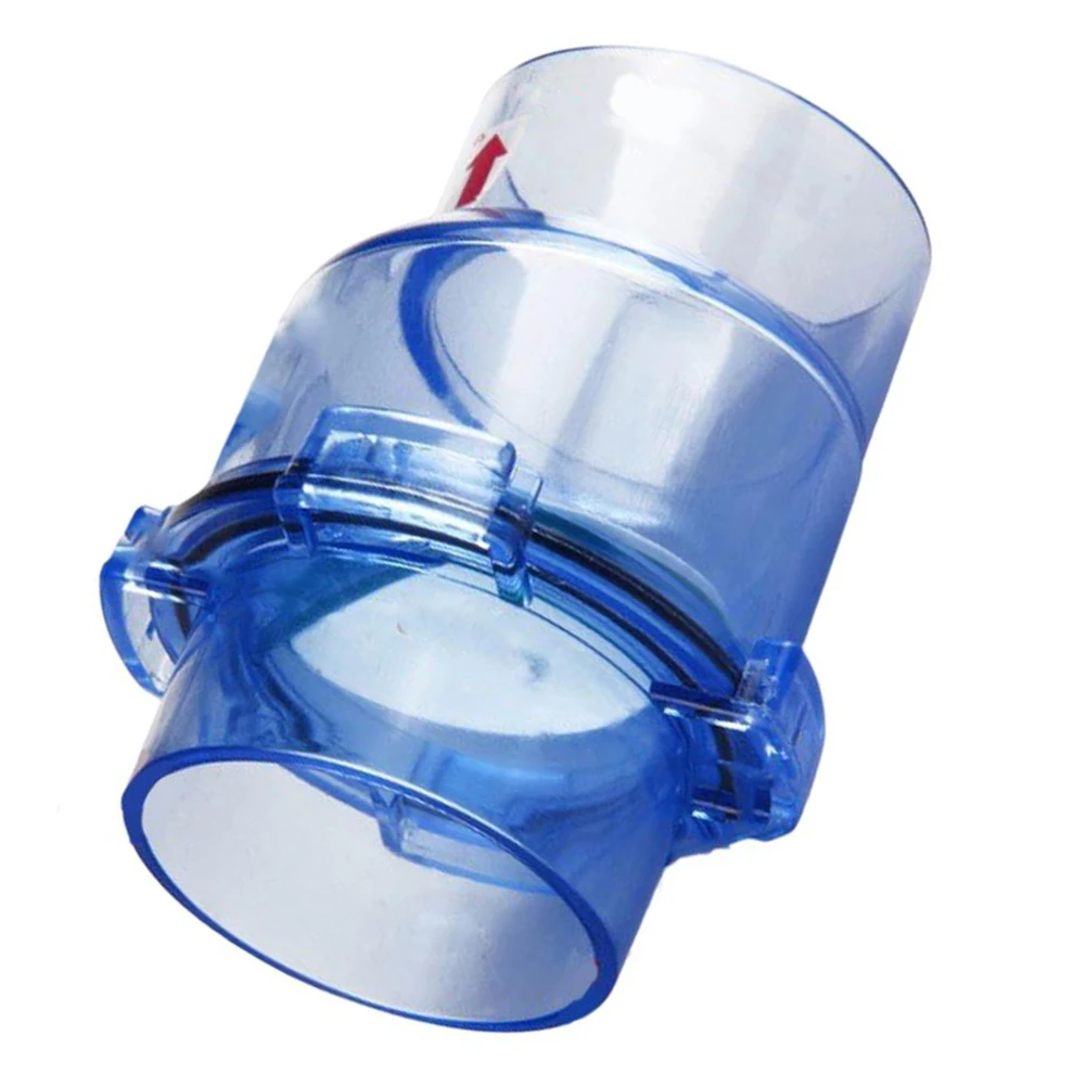 Transparent PVC Double Union Check Valve 50MM for Aquarium Backflow Prevention Irrigation Water Flow Control and Monitoring