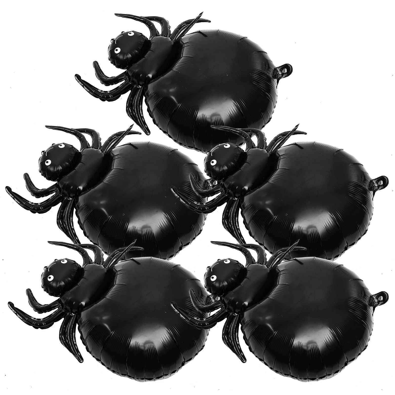 

5 Pcs Black Balloons Poisonous Spider Halloween Decor Wreath Party Favors Child