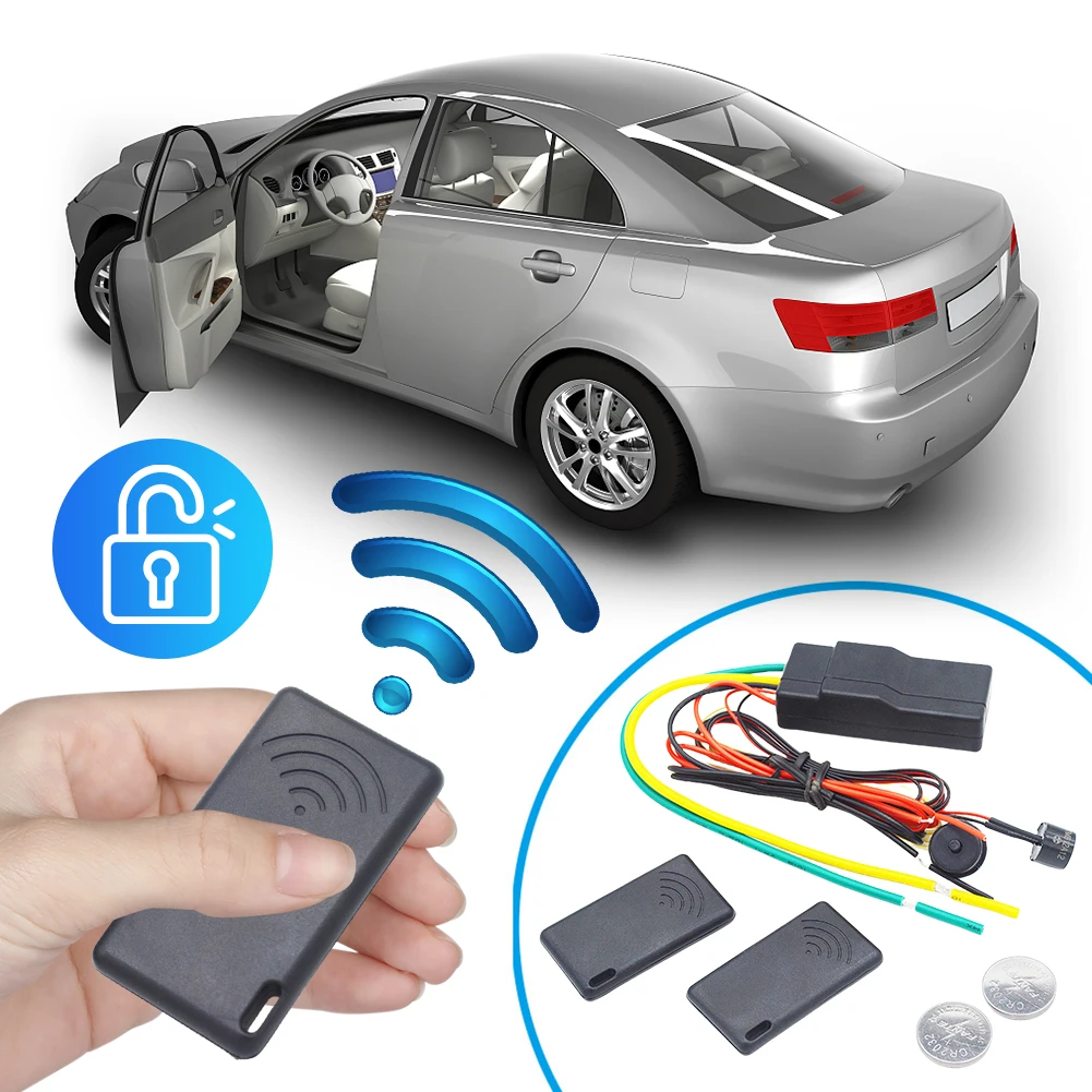 12V Wireless Car Engine Lock 2-8 Meter Sensor Anti-theft Device Anti-Hijacking 2.4GHz RFID Auto Car Alarm Engine Dark Lock Alarm