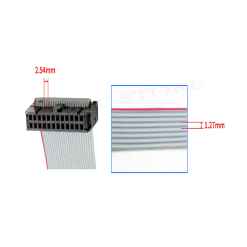 2.54mm passo 30cm jtag isp avr transferência cabo fio FC-6/10/14/16/20/40p pino conector cinza fita plana dados