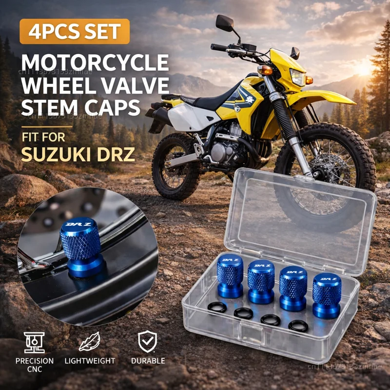 

For Suzuki Drz 400 drz400e DRZ400 Drz400s Motorcycle Accessories CNC Aluminum Tire Valve Stem Cap Air Port Cover Dustproof