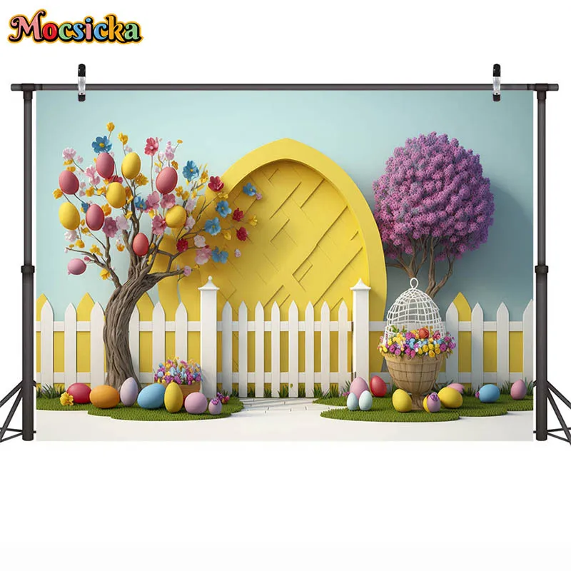 Mocsicka фоны для фотосъемки желтые стопы деревья белый забор детский Портрет фон для фотографирования новорожденных