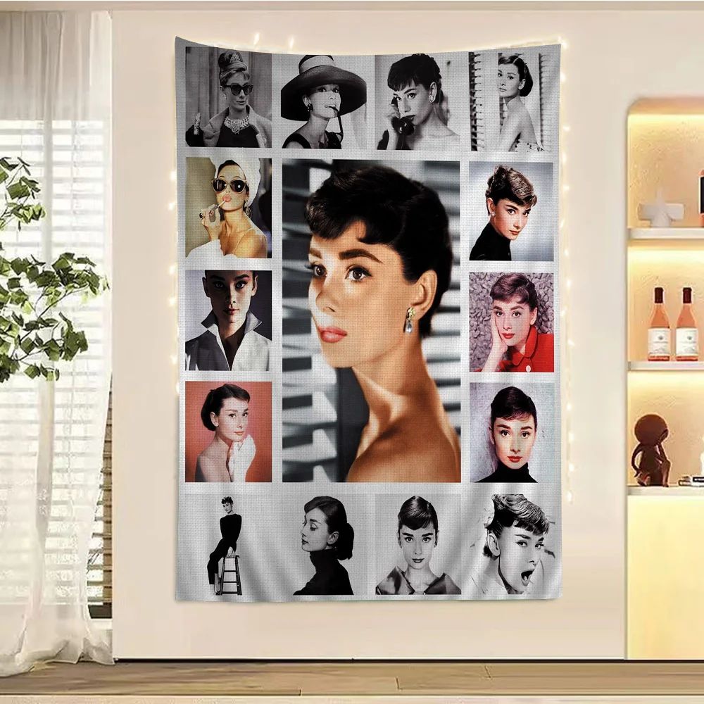 Audrey Hepburn DIY Wall Tapestry Art Science Fiction Room Home Decor Wall Art Decor