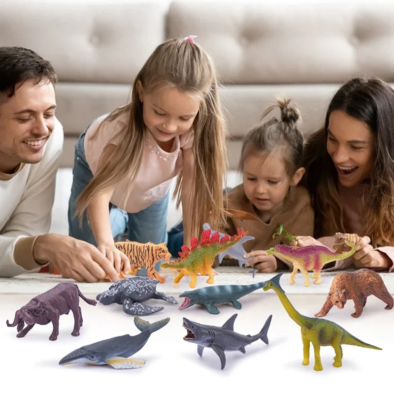 12pcs Realistic Safari Animal Figurine Simulation Model Mini Farm Woodland Animal for Kids Party Favor Preschool Educational Toy