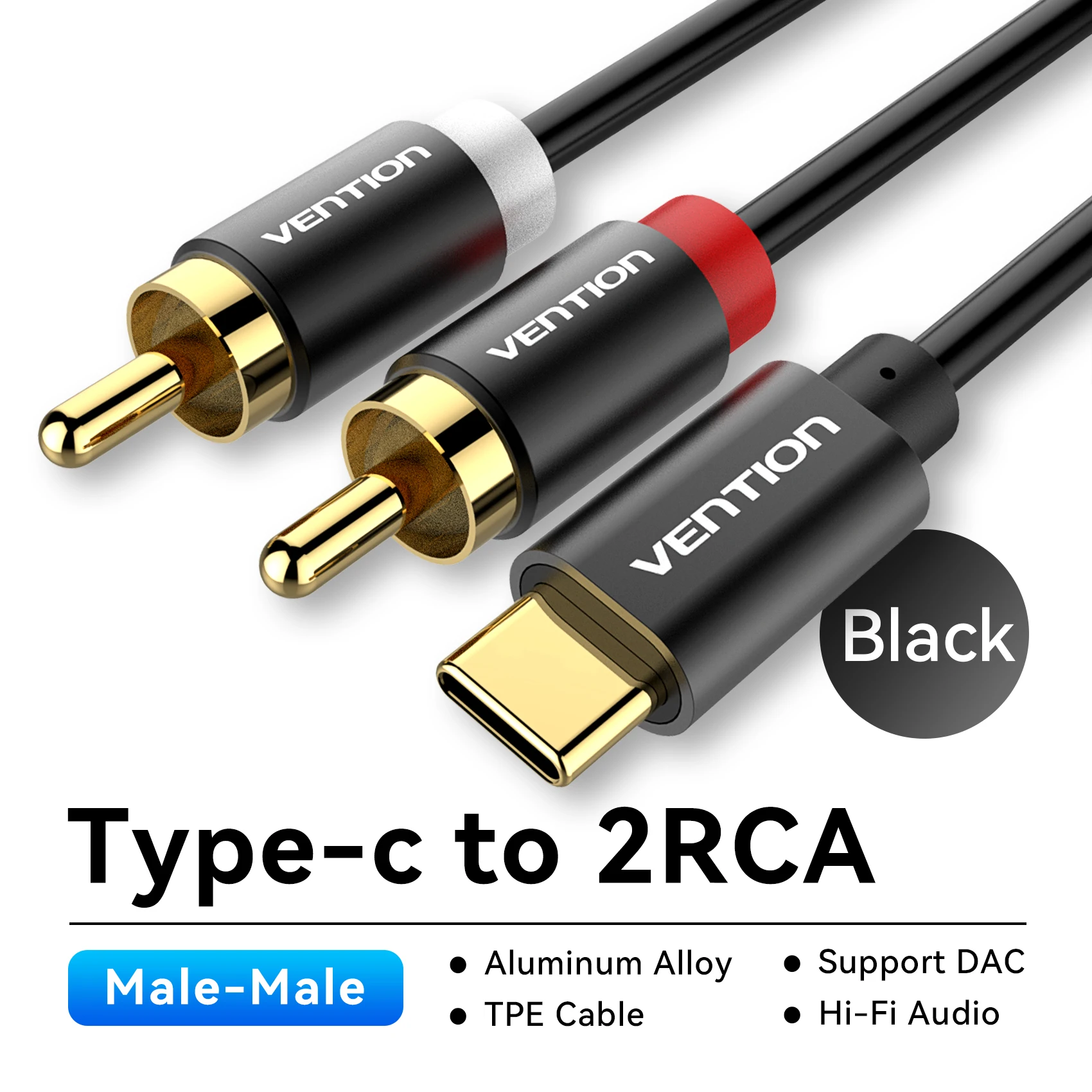 Tions USB C zu RCA Audio Kabel Typ C zu 2 RCA Kabel für Lautsprecher Verstärker Huawei Xiaomi Laptop 1m 2m 3m USB C Splitter RCA Y
