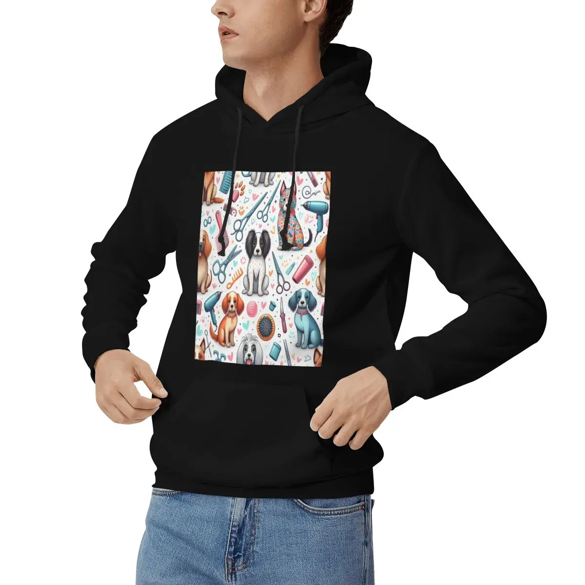 Dog Grooming Printed Hoodies Men Women Casual Pullover Sweatshirts Hip Hop Long Sleeve Clothing Autumn Winter