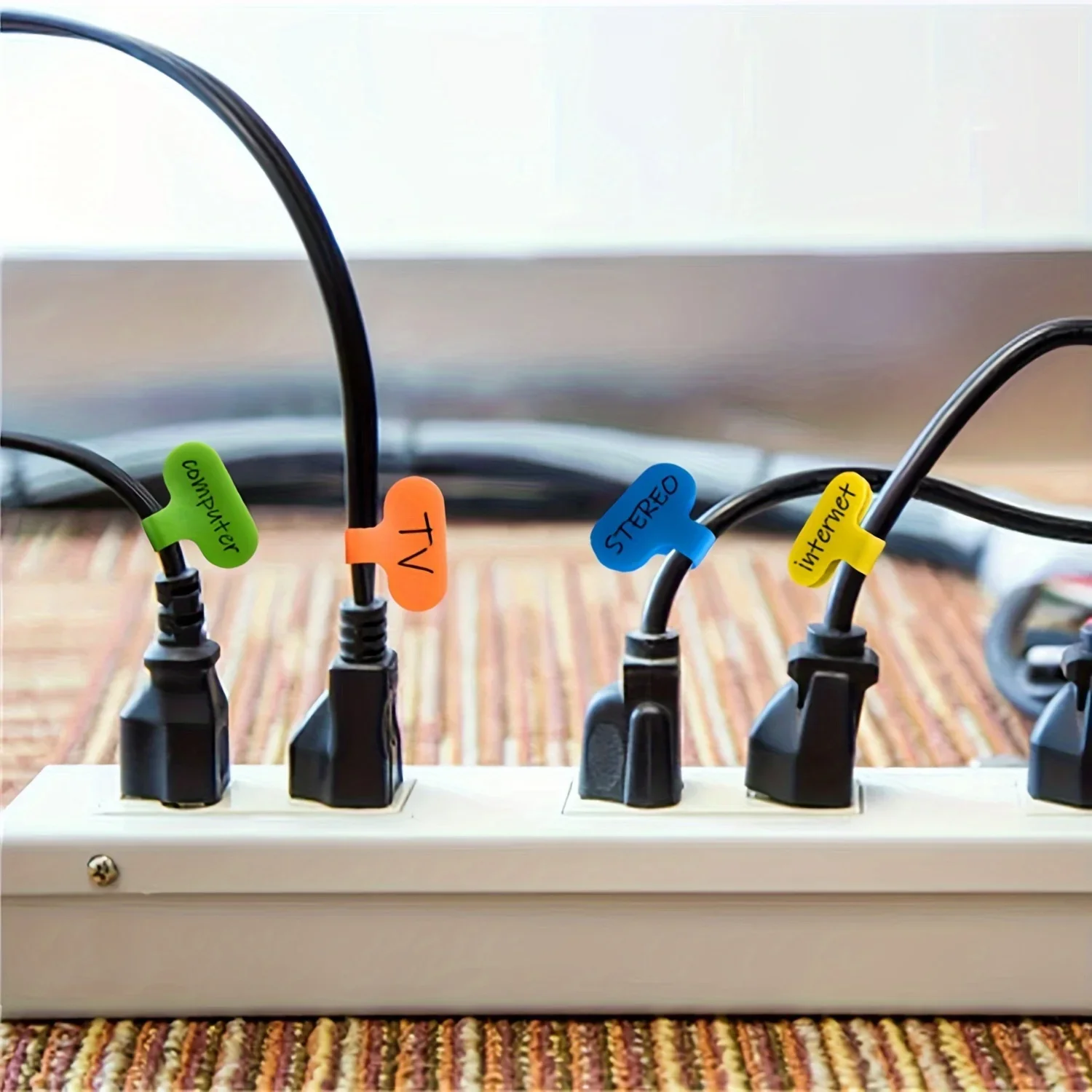 10pcs Cable Labels, Cable Ties Reusable With Write-on Label, Wire Labels, Cable Tags And Wire Tags For Cable Management