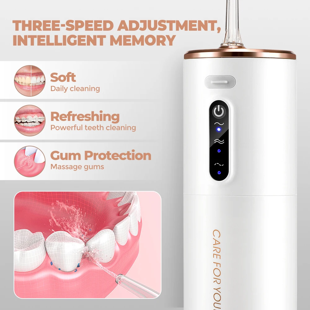 Portable Water Floss Rechargeable Oral Irrigator Electric Tooth Cleaning Device 3 Modes Waterproof Irrigator Tooth Whitening