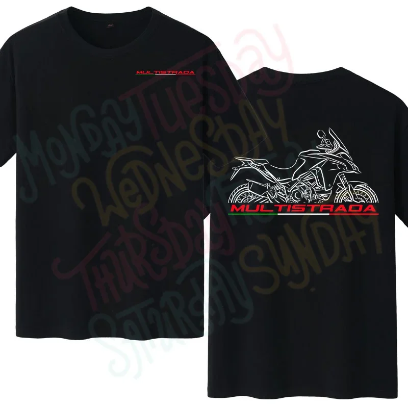 New Man T Shirt Casual Ducatis Multistrada 1200 1260 T-shirt Motorcycle Graphic Summer Short Sleeves 100% Cotton view 2
