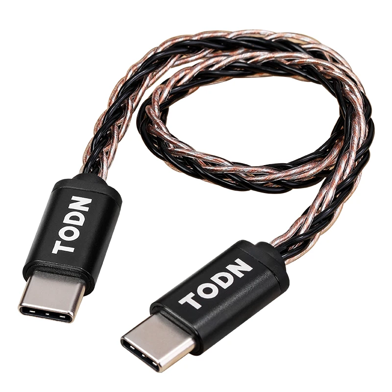 TODN OTG 하이파이 USB 케이블, C 타입 OFC 실버 도금, 휴대용 DAC 헤드폰 앰프