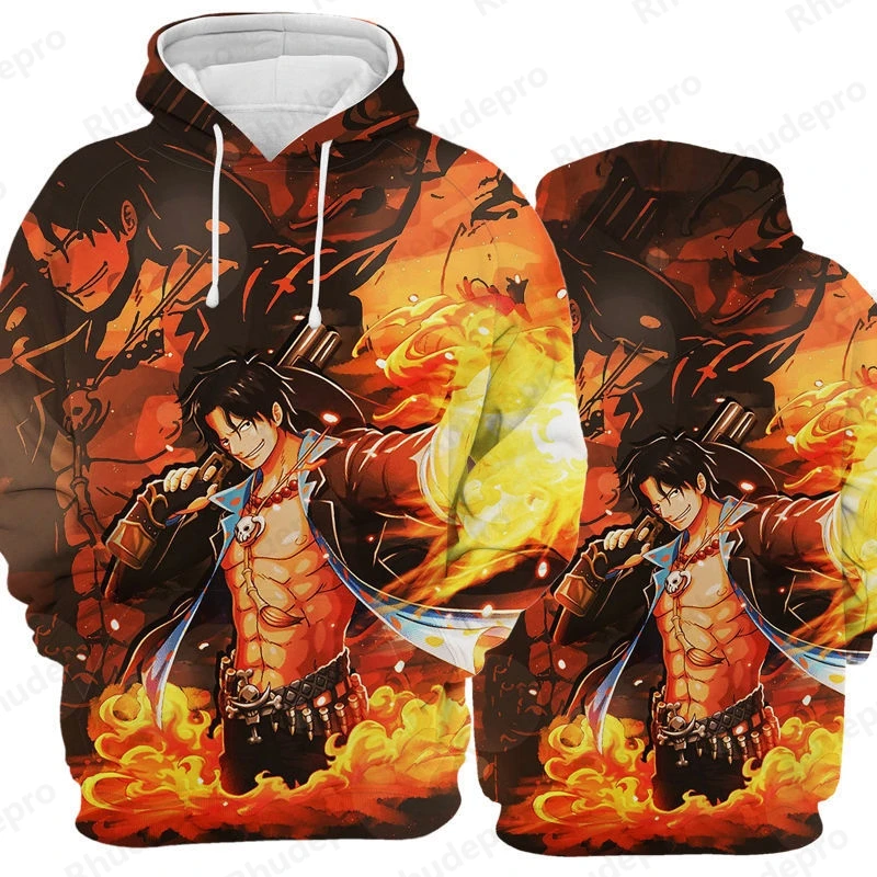 One Piece Spring Autumn Hoodie Monkey D. Luffy Choba Law Hoodies 3D Printed Hooded Cosplay Sweatshirts Boys Girls Oversized