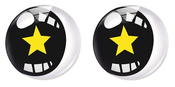 Round Anime Cartoon Star Pupils Ragdoll Toy Eyeball Eyes Doll Photo Glass Cabochon Flatback Demo Cameo For Diy Jewelry Making