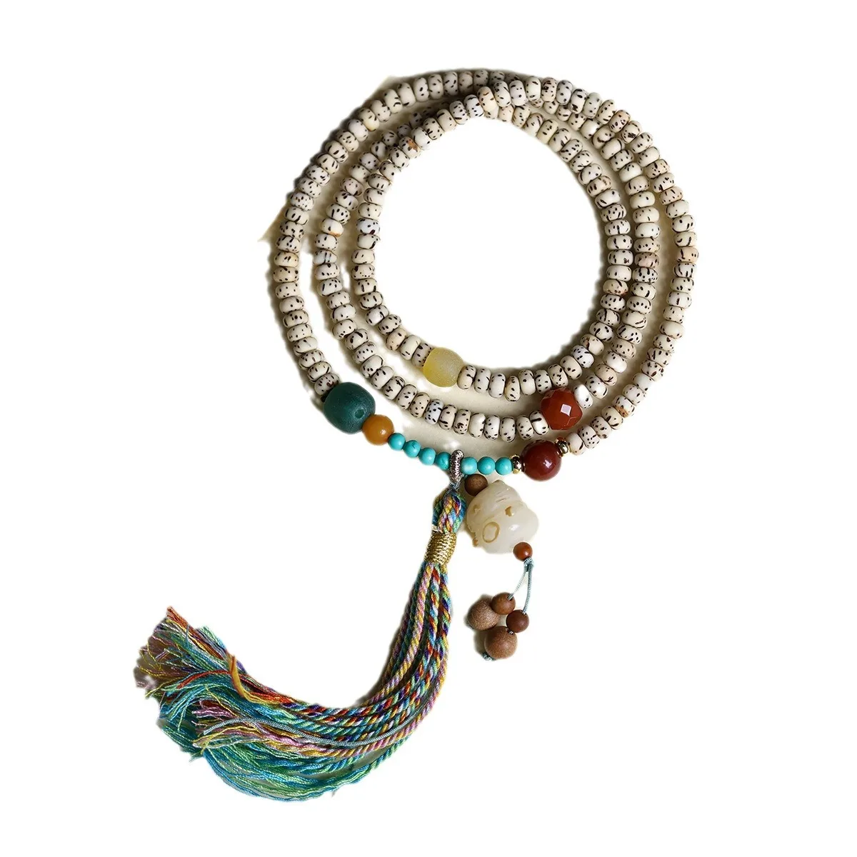 

Multi Wrap Chinese Style Tassel Bracelet with Hainan Xingyue Bodhi Beads Lucky Fortune Cat Jewelry for Women Gifts
