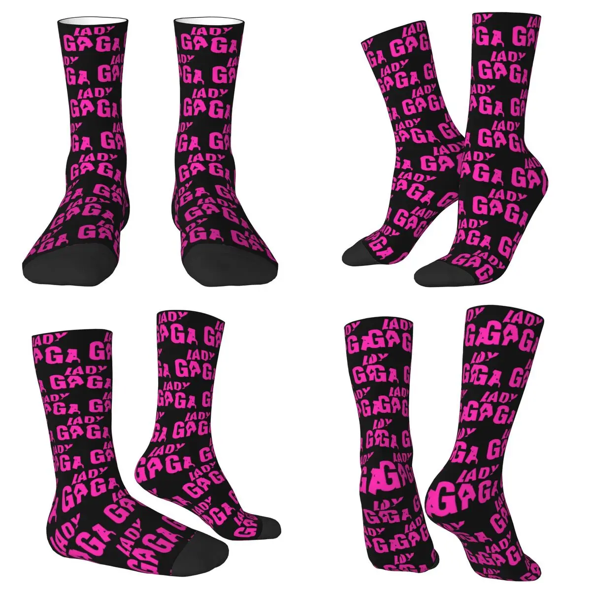 All Seasons Crew Stockings Lady Gaga Mayhem Album Logo Socks Fashion Long Socks for Men Women Valentine's Day Gifts
