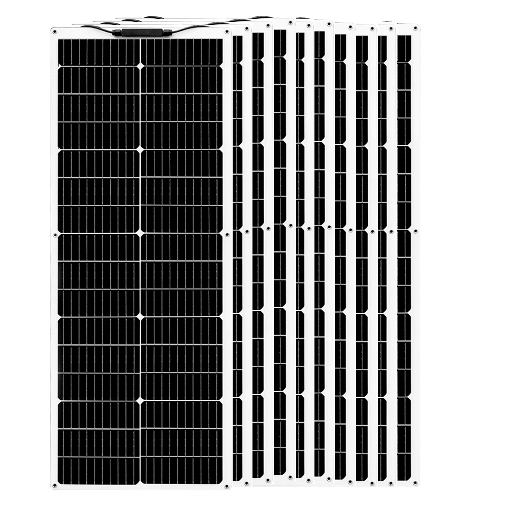 10Pcs 80W Flexible Solar Panel 800W Waterproof Lightweight Solar Module for RV Camper Boat Balcony Home Off-Grid 12V/24V
