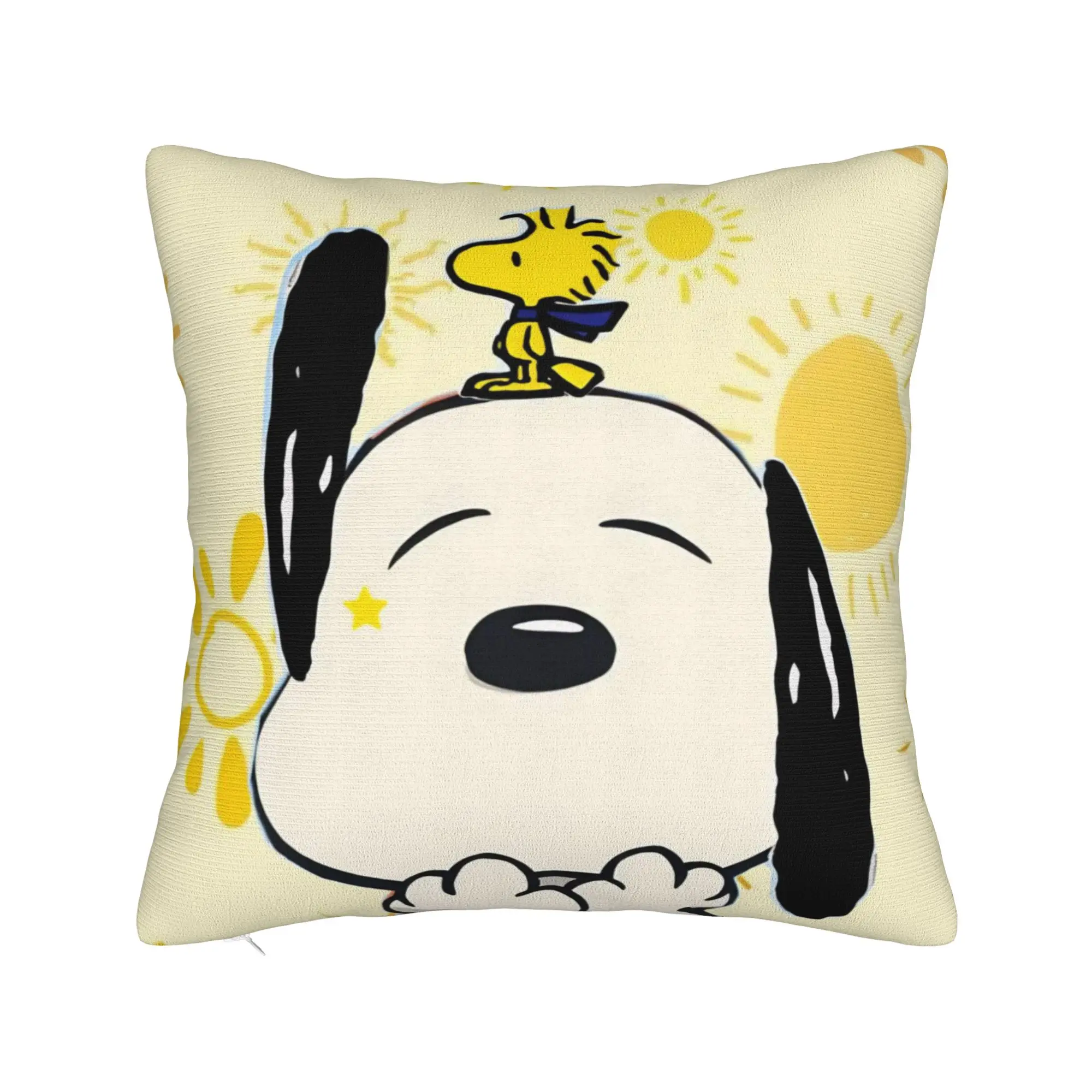 Cartoon Cute S-Snoopys Square Pillow Case Flower Cushion Covers Custom Polyester Decorative Throw Pillow Case Cover for Home 18