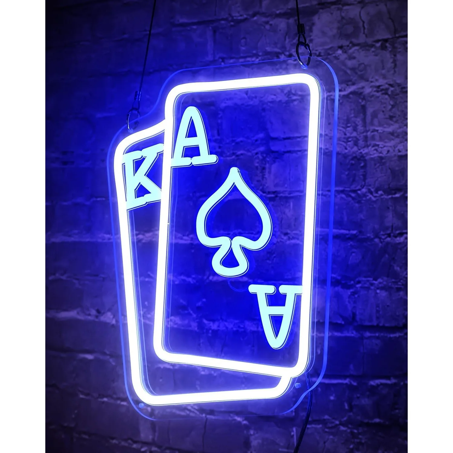 

Blue Poker Neon Led Signs for Man Cave, Ace & King Playing Card Neon Signs for Wall Decor Men, Neon Bar signs, 10-level Dimmable