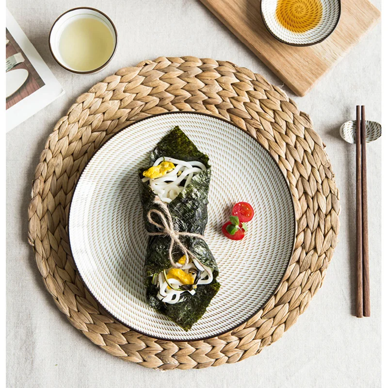 

Japanese Full Porcelain Plate Set Wedding Kitchen Food Salad Dinner Plate Sauce Dish Full Tableware Vajilla Tableware Set