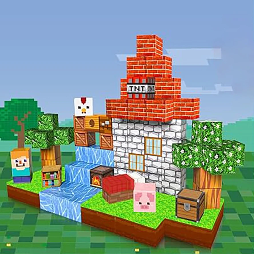 Bloco de construção magnético brinquedo diy conjunto de construção do mundo haste sensorial montessori empilhados cubo presente de natal para meninos e meninas