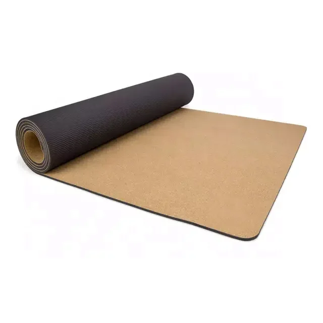 183x61cm 6mm High Density Eco Friendly Non-slip Black Exercise Yoga Matt Custom Print Yoga Mat Cork