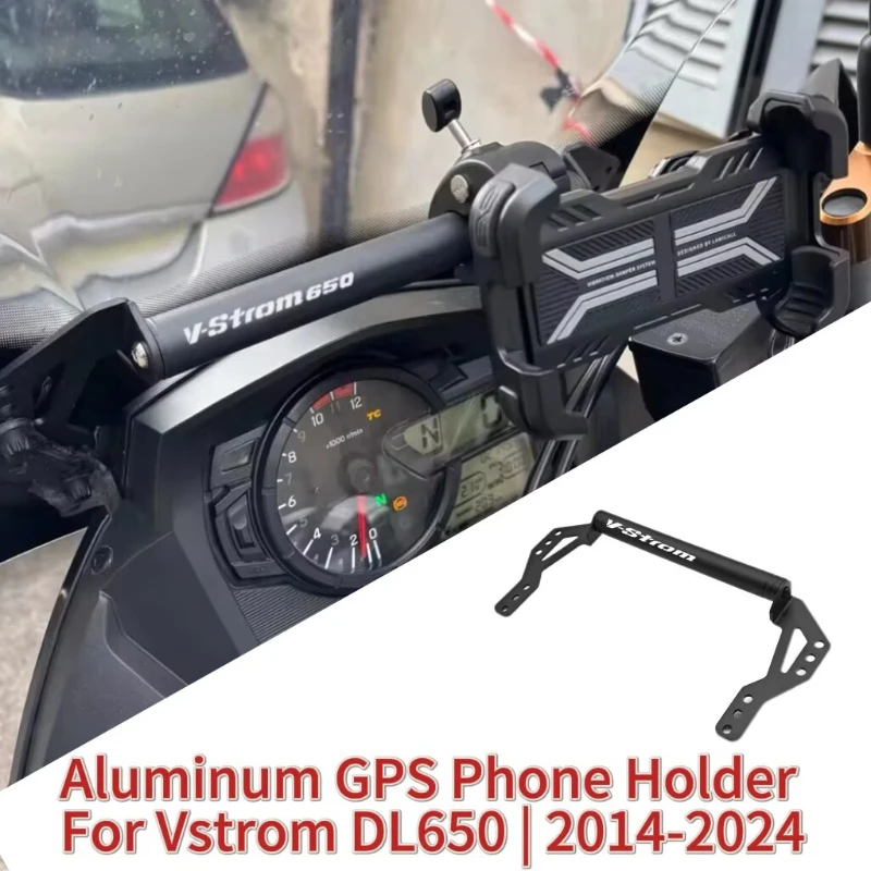 FOR Suzuki V-Strom 650 DL650 2014‑2024 Motorcycle Windshield GPS Phone Mount Bracket Aluminum Navigation Holder