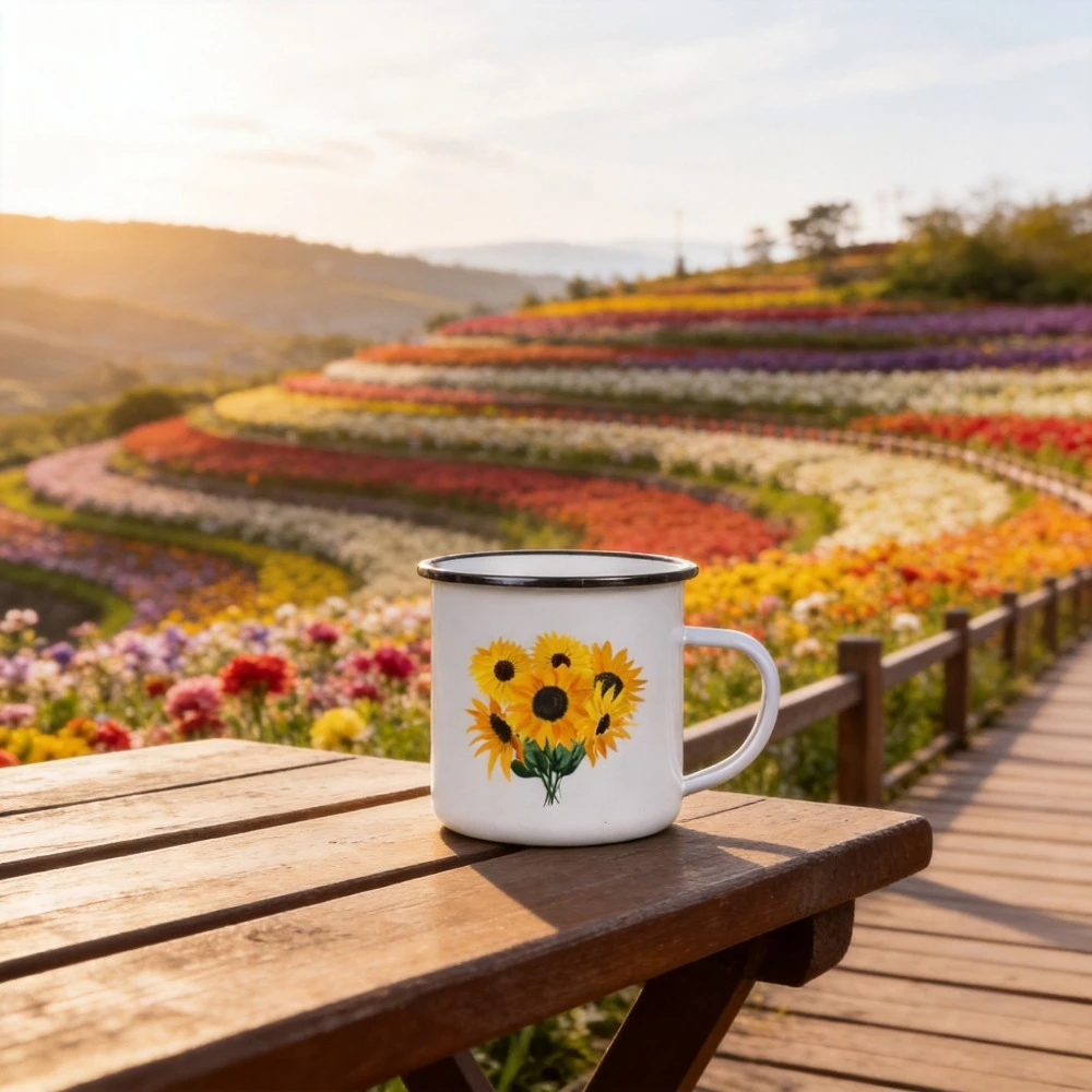 Anime Mug Coffee Cup Elephant Peace Love Sunflower Mug Enamel Cups Cute Mugs Cup for Tea Drinkware Rare Personalized Funny Beer