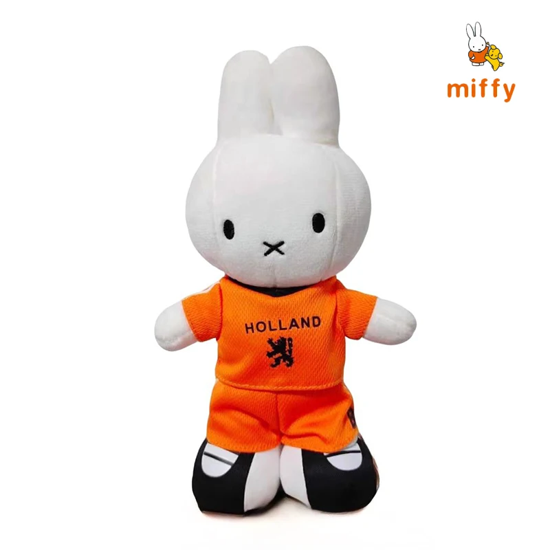 

Kawaii Miffy Plush Doll Cartoon Football Jersey Number 8 Fluffy Stuffed Toy Cuddly High Quality Dopamine Anime Accessories Gifts