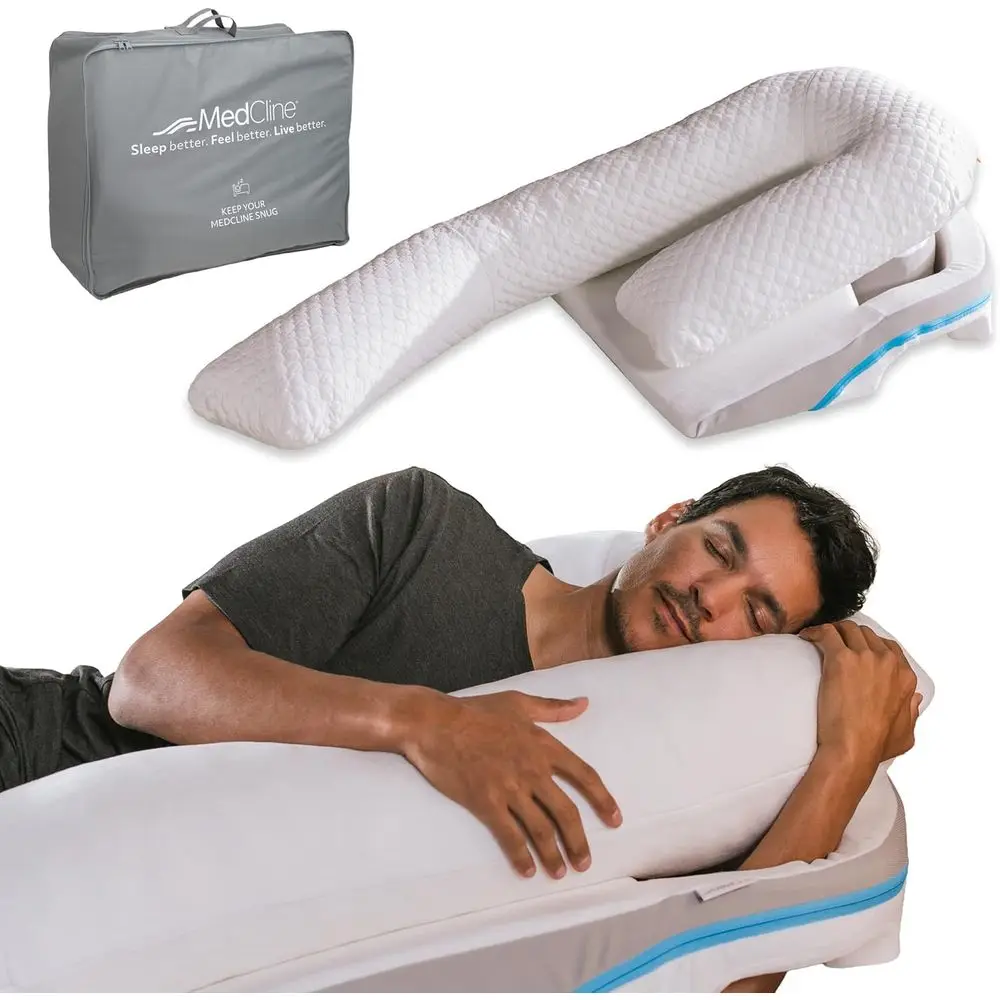 

Therapeutic Wedge Pillow for Shoulder and Arm Support - Large Side Sleeper Pillow with Storage and Cover