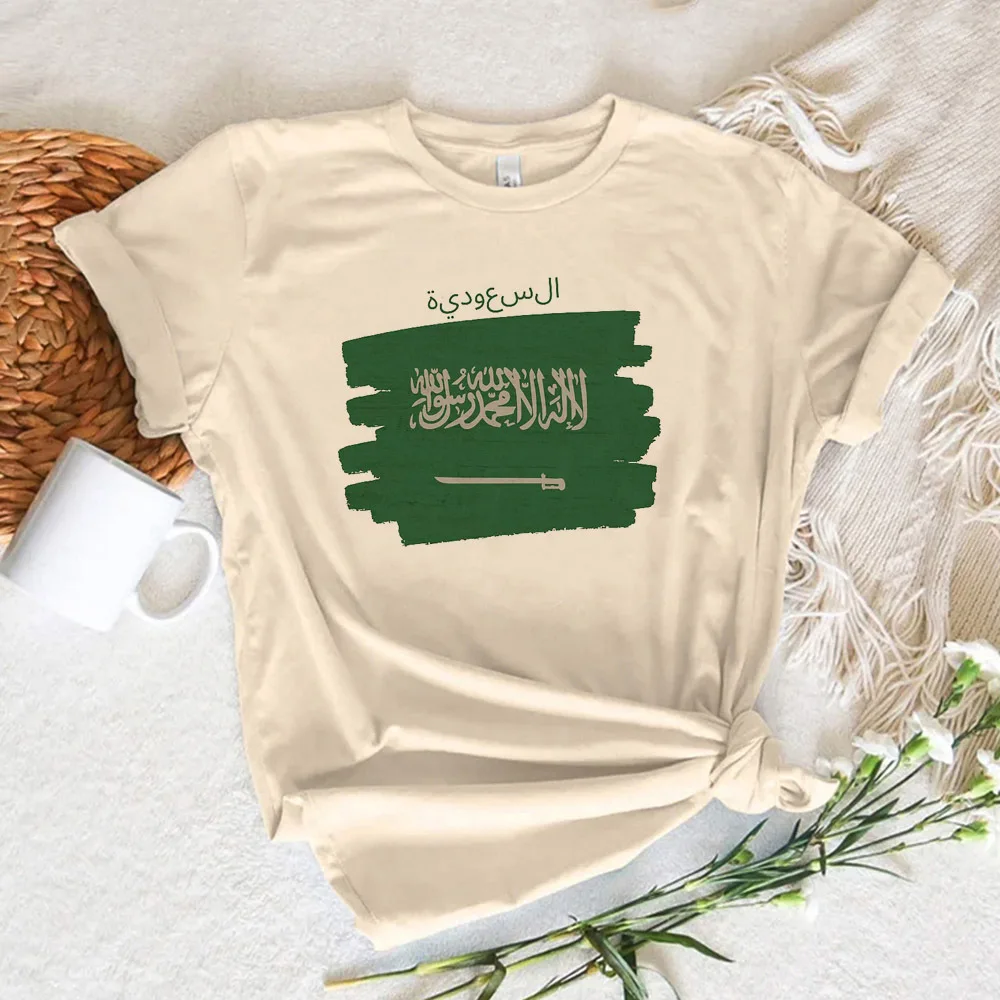 T-shirt graphique Harajuku pour femmes, vêtements pour filles, à motifs élégants, royaume d'Arabie saoudite