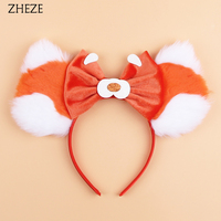 Chic Design Plush Mouse Ears Headband For Girls Turning Red Character Hairband 5\