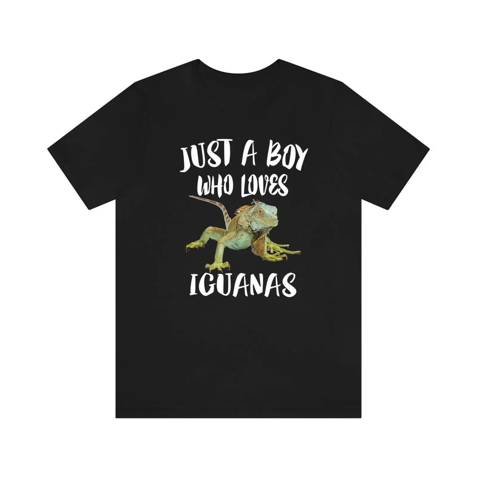 Just A Boy Who Loves Iguanas Lizards T Shirt Iguana Lover Animal Adult Kids vintage Washed Stylish Soft Stretched streetwear