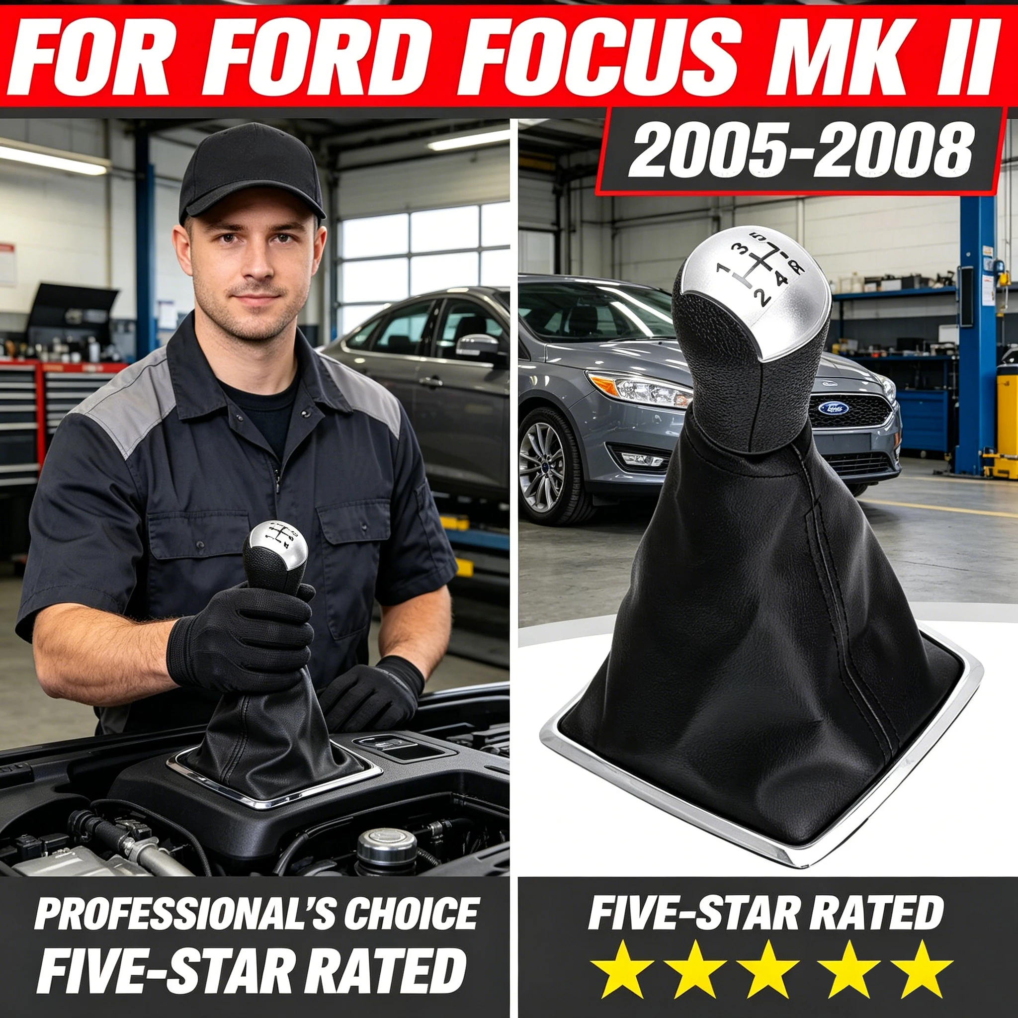For Ford Focus 2 Mondeo MK2 2005 2006 2007 2008 Car Styling Gear Shift Knob Lever Gaitor Shifter Boot Cover Case