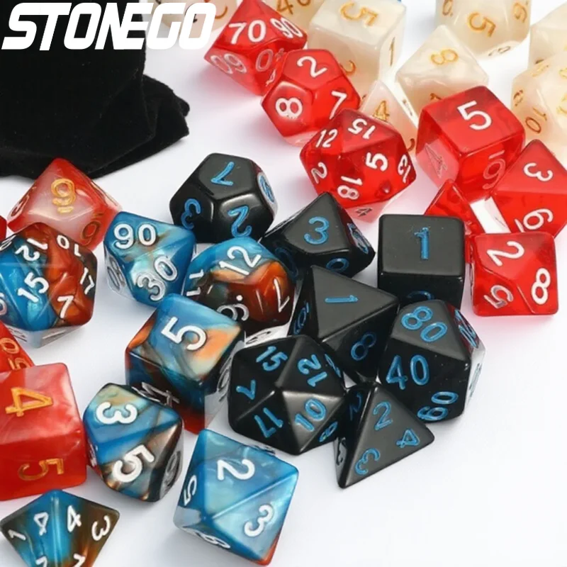 7Pcs Polyhedral RPG Dice Set Tabletop Gaming Accessories Perfect Gift for Dungeons and Dragons Gamers