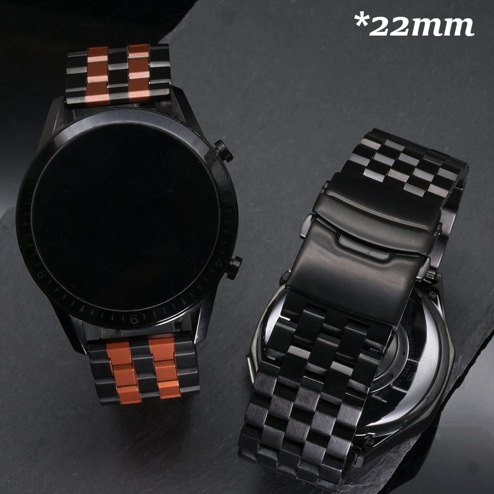 Correa de acero inoxidable para hombre, correa de Metal de lujo de 22mm para Huawei Watch GT 4 GT 5 Pro, 46mm, para Huawei Watch 4 4 Pro