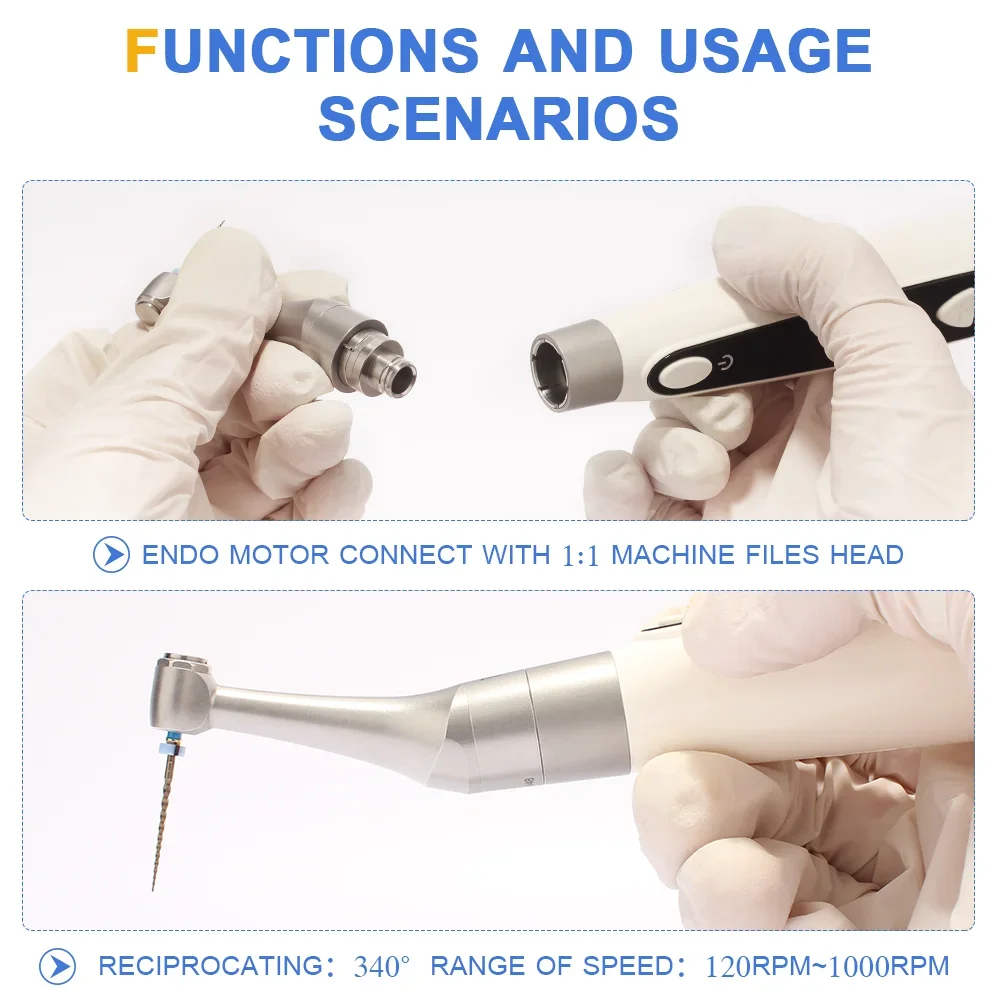 Endodontic 1:1 rotary files wireless endomotor with apex locator surgical equipment for root canal treatment