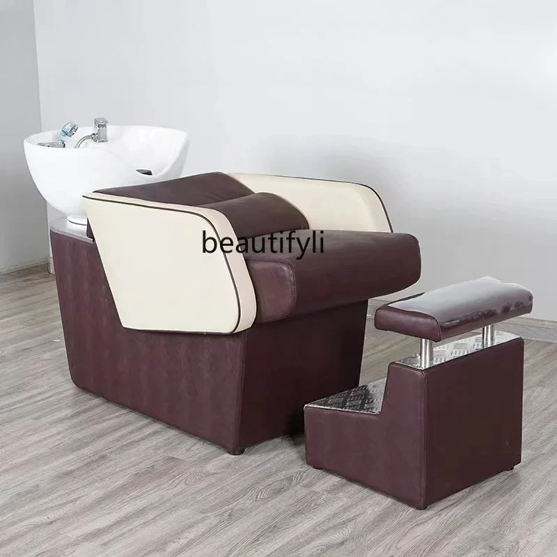 Cama sencilla para salón de belleza, silla de champú para peluquería, barbería