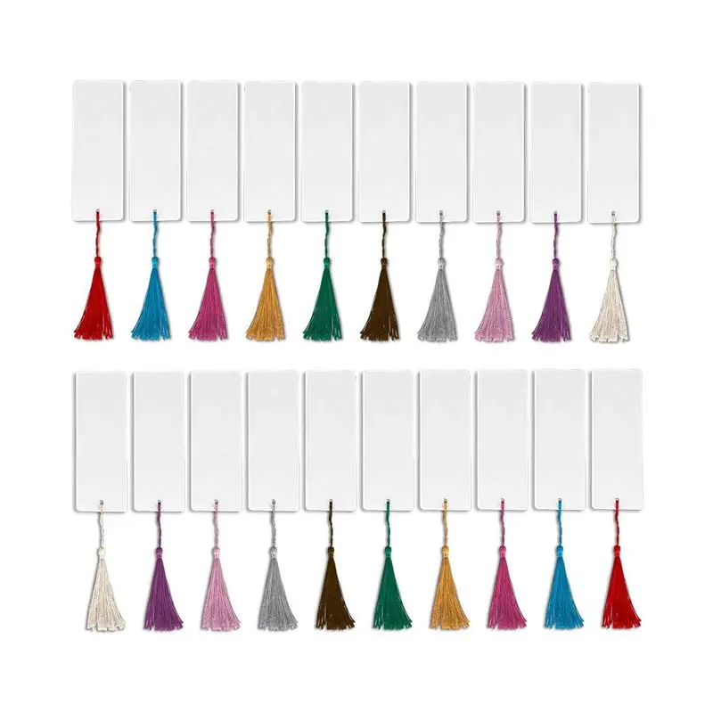 

ABRJ-96 Pcs Paper Bookmarks Blank Cardstock Book Marks With Colorful Tassels For DIY Gifts Tags Make Your Own Bookmark
