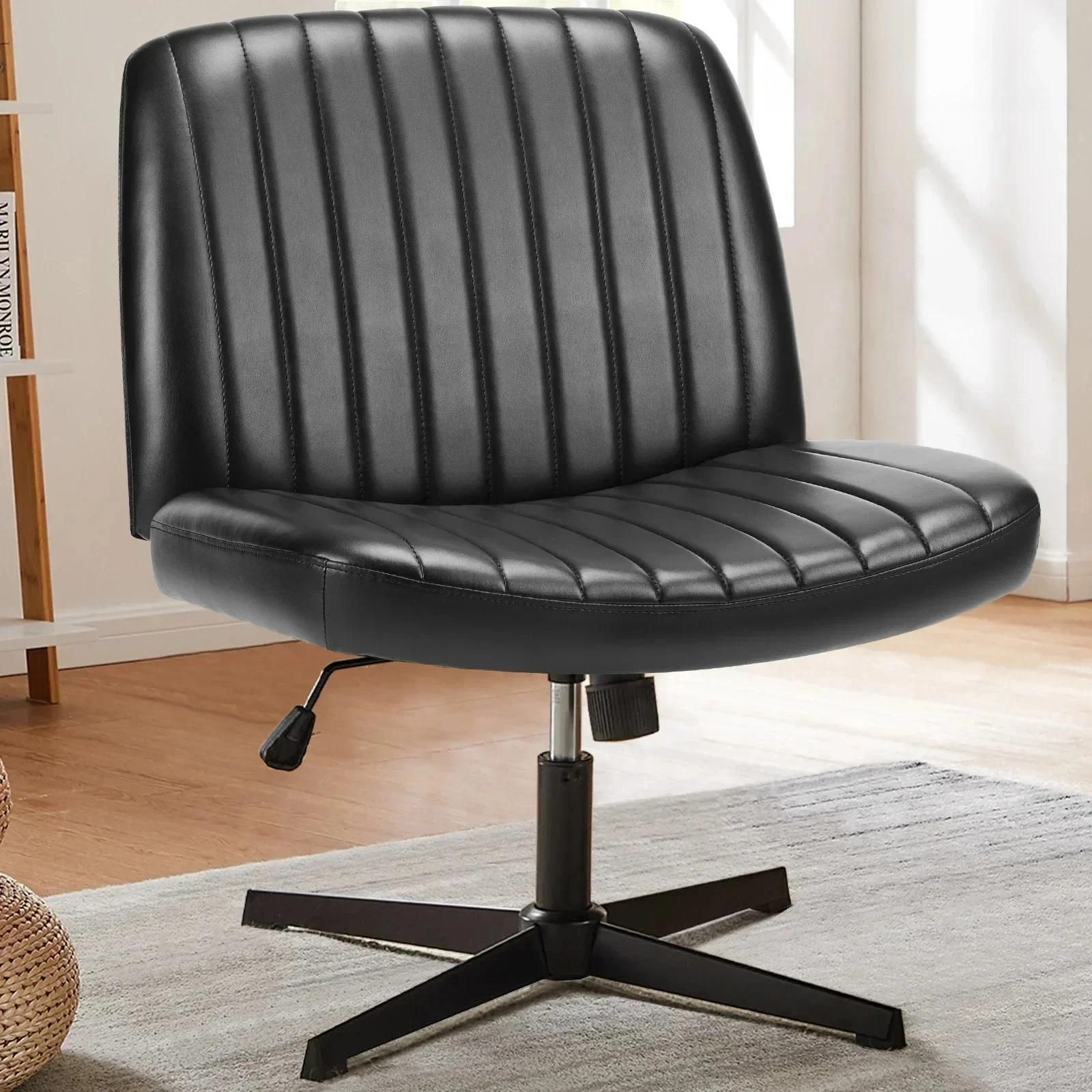 

Cross -leg Office Living Room Shake Seats Sleeveless Wide Table Can Adjust The Dressing Table Office Gaming Chair Chaise Silla