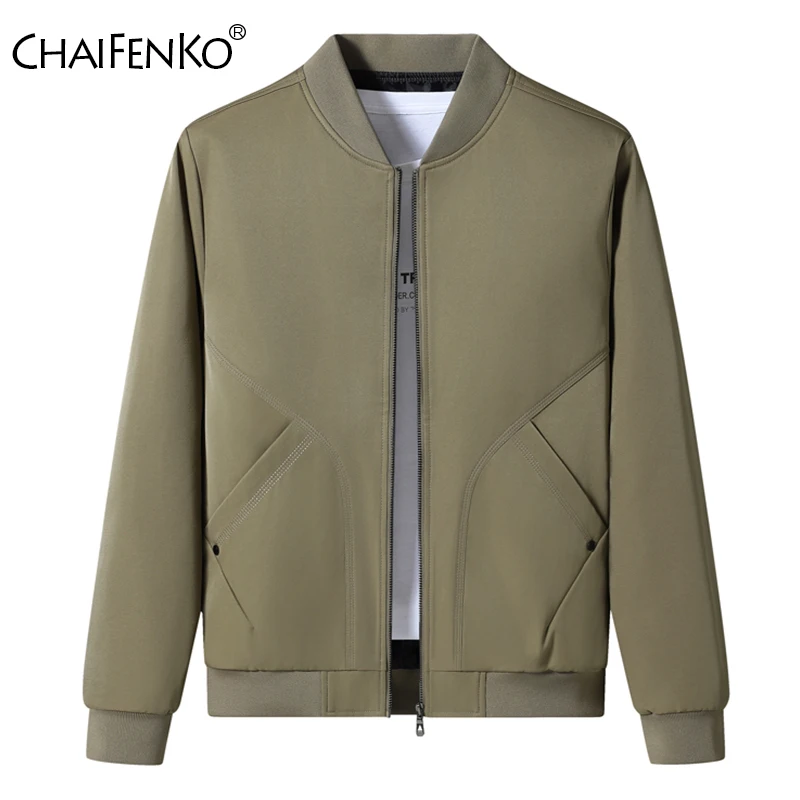 Outdoors Men Baseball Collar Jackets Autumn Winter Casual Fashion Versatile Tops New Simplicity Solid Comfort Coats Men