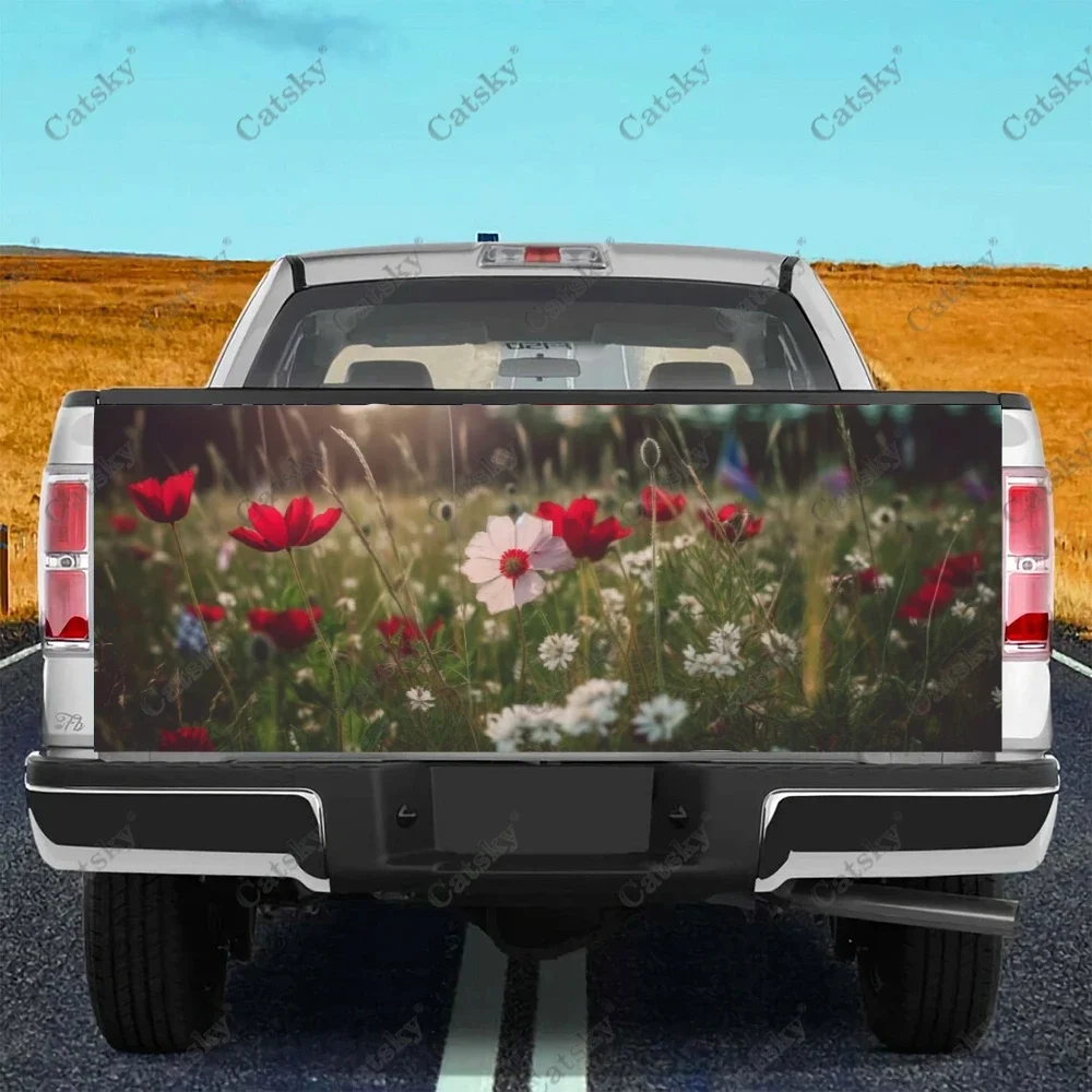 

Wildflowers Bloom in The Meadow Truck Tailgate Wrap Professional Grade Material Universal Fit for Full Size Trucks Weatherproof