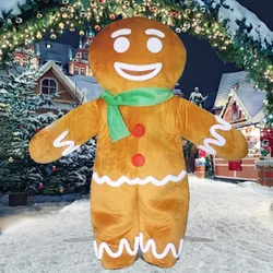 Adult Halloween Christmas Gingerbread Man Mascot Costume Fancy Cartoon Cosplay Performance Suit Carnival New Year Party Dress