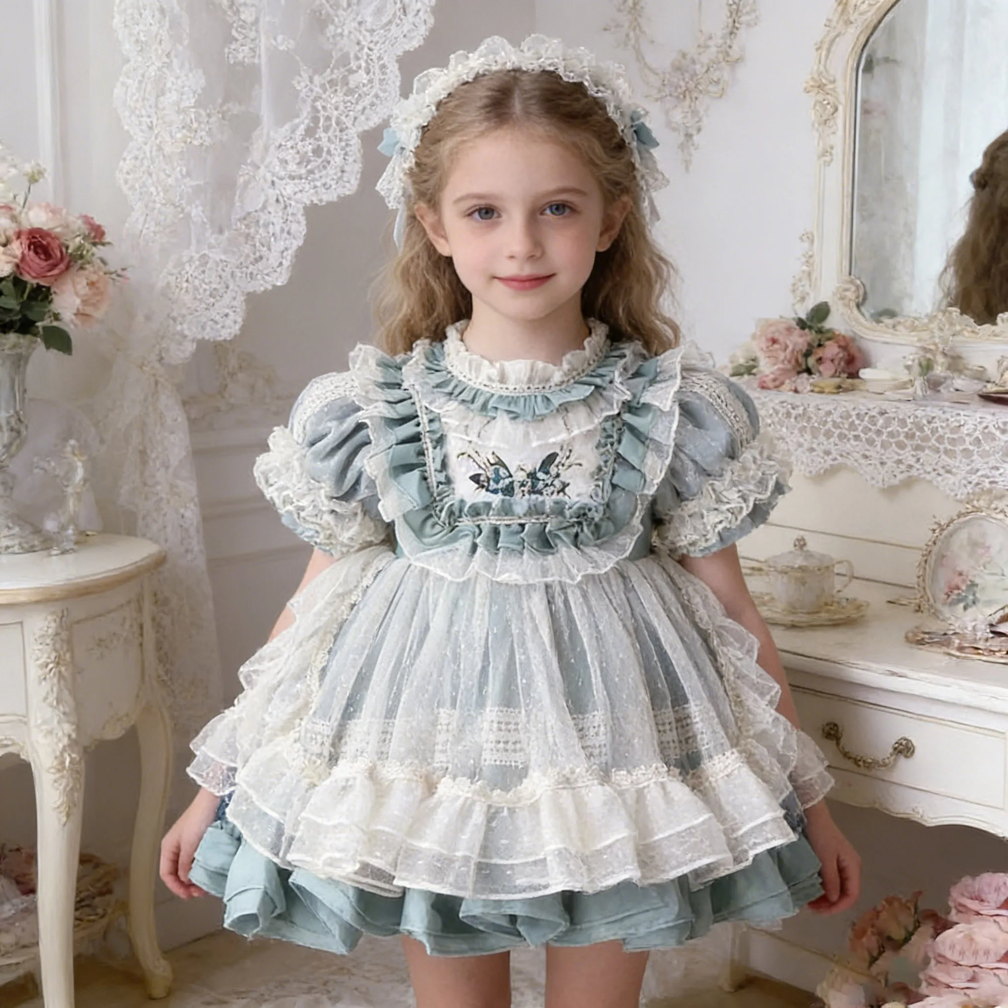 Carnival New Year Palace Style Girls' Princess Dress  Lolita little Girls Tutu Dress  Birthday Party Elegant Evening Dress