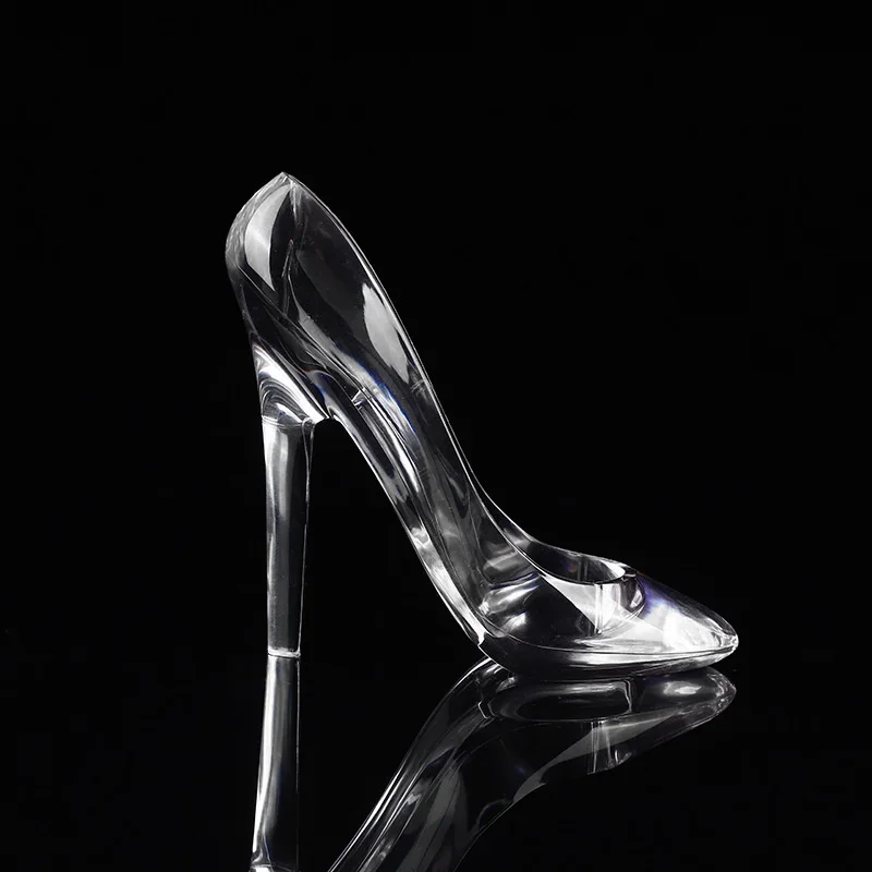 Crystal Glass Shoe Decorations Living Room Princess Acrylic High Heels Statue Decoration Wedding Figurines Miniatures Ornaments