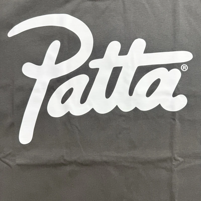New Patta Classic Grey T-shirt Logo Print Round Neck Short Sleeve Stock
