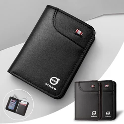 Leather Car Ultra-thin Small Wallet Lightweight Thin Wallet For Volvo XC60 T6 V50 V40 XC90 S60 S40 S80l V90 V60 C30 S90 XC40 C40