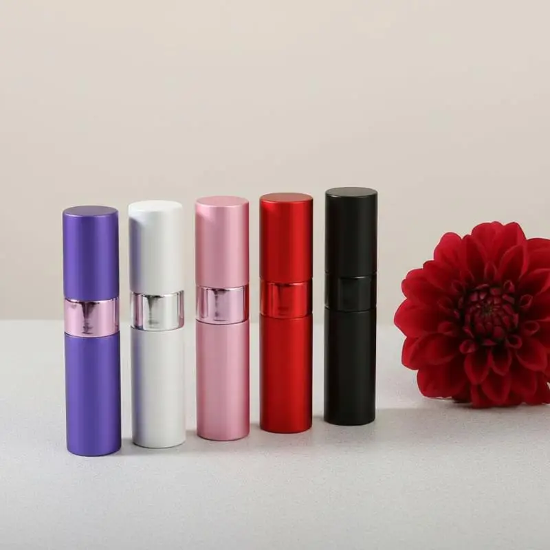 8ML Rotatable Refillable Perfume Atomizer Aluminum Alloy Shell Leak Proof For Travel Outdoor And Daily Carry