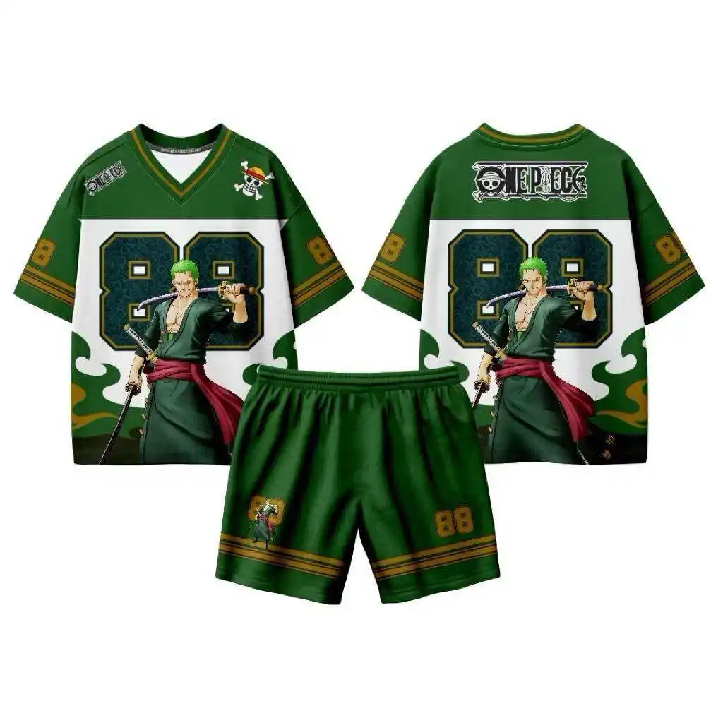 

2526 Новый японский аниме Bandai Dragon Ball цельный комплект футболок с короткими рукавами для мужчин трикотаж спортивный детский комплект