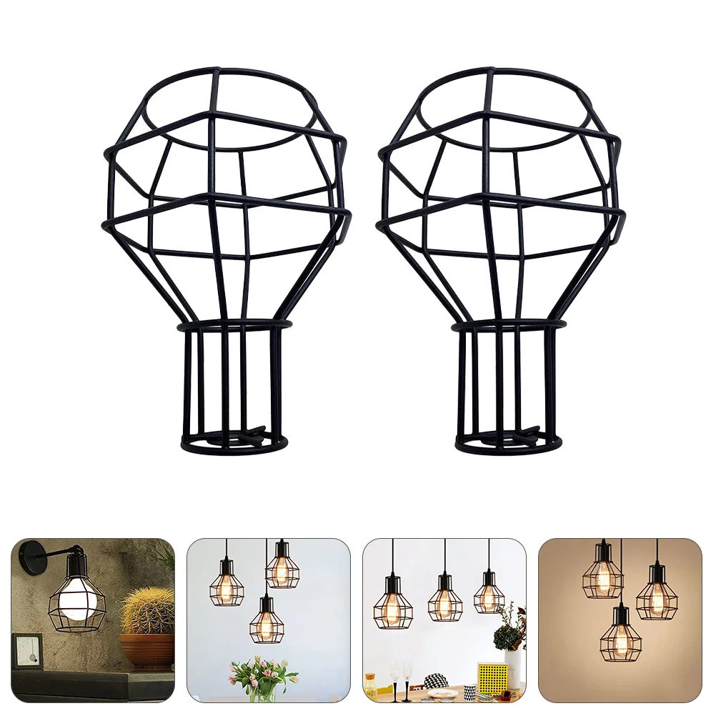 

2Pcs Vintage Iron Art Birdcage Lampshade Chandelier Cover Pendant Light Shade Iron Art Lampshade Light Shade