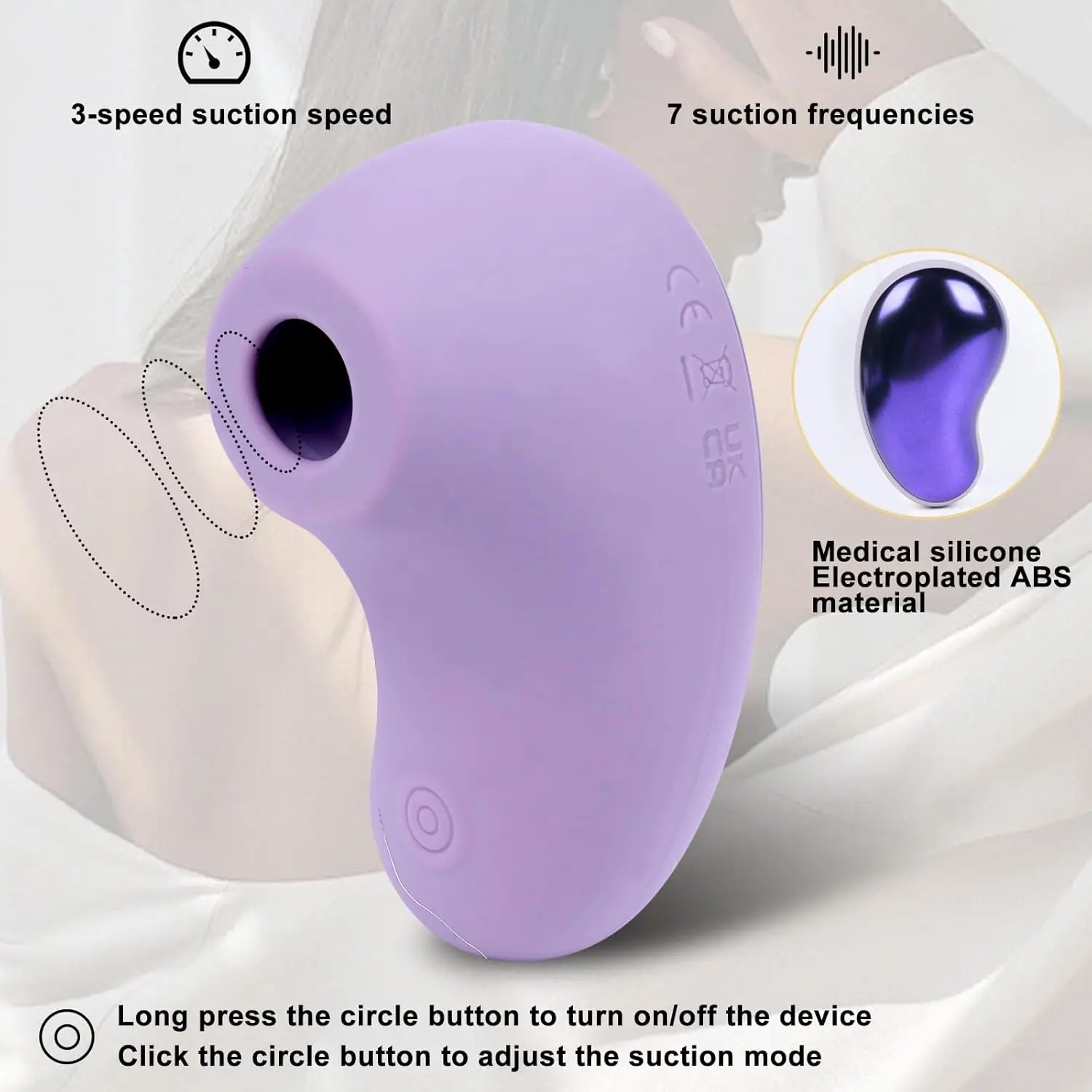 ดูดของเล่นทางเพศ,เครื่องสั่นClitoral,Vibratorดูด 10 โหมดดูดและการสั่นสะเทือน,ของเล่นทางเพศของผู้หญิง,Clitoral Stimul